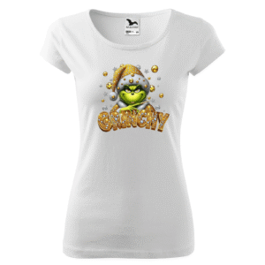 Tricou Alb Grinchy-Gold